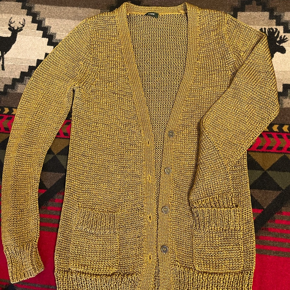 J crew Sweater metallic gold